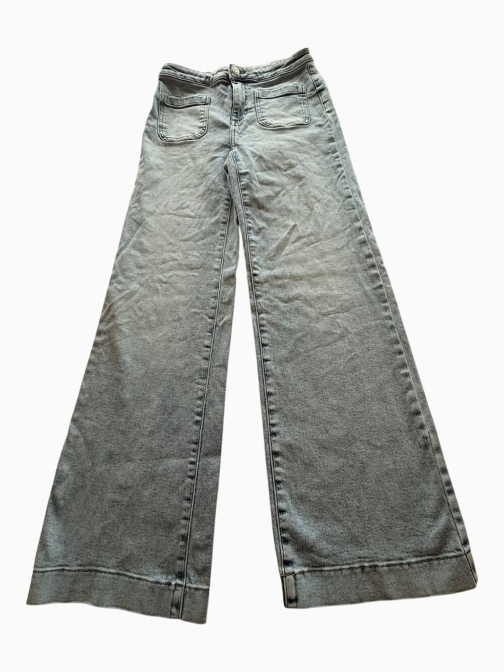 Lauren Conrad Light Wash Wide Leg Jeans Bohemian Retro Womens Size 6 Skater 70's